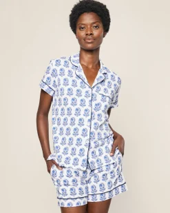 Women Petite Plume Women's Pima Short Sleeve Short Set in Cherry Orchard