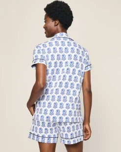 Women Petite Plume Women's Pima Short Sleeve Short Set in Cherry Orchard