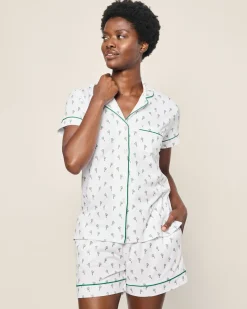 Women Petite Plume Women's Pima Short Sleeve Short Set in