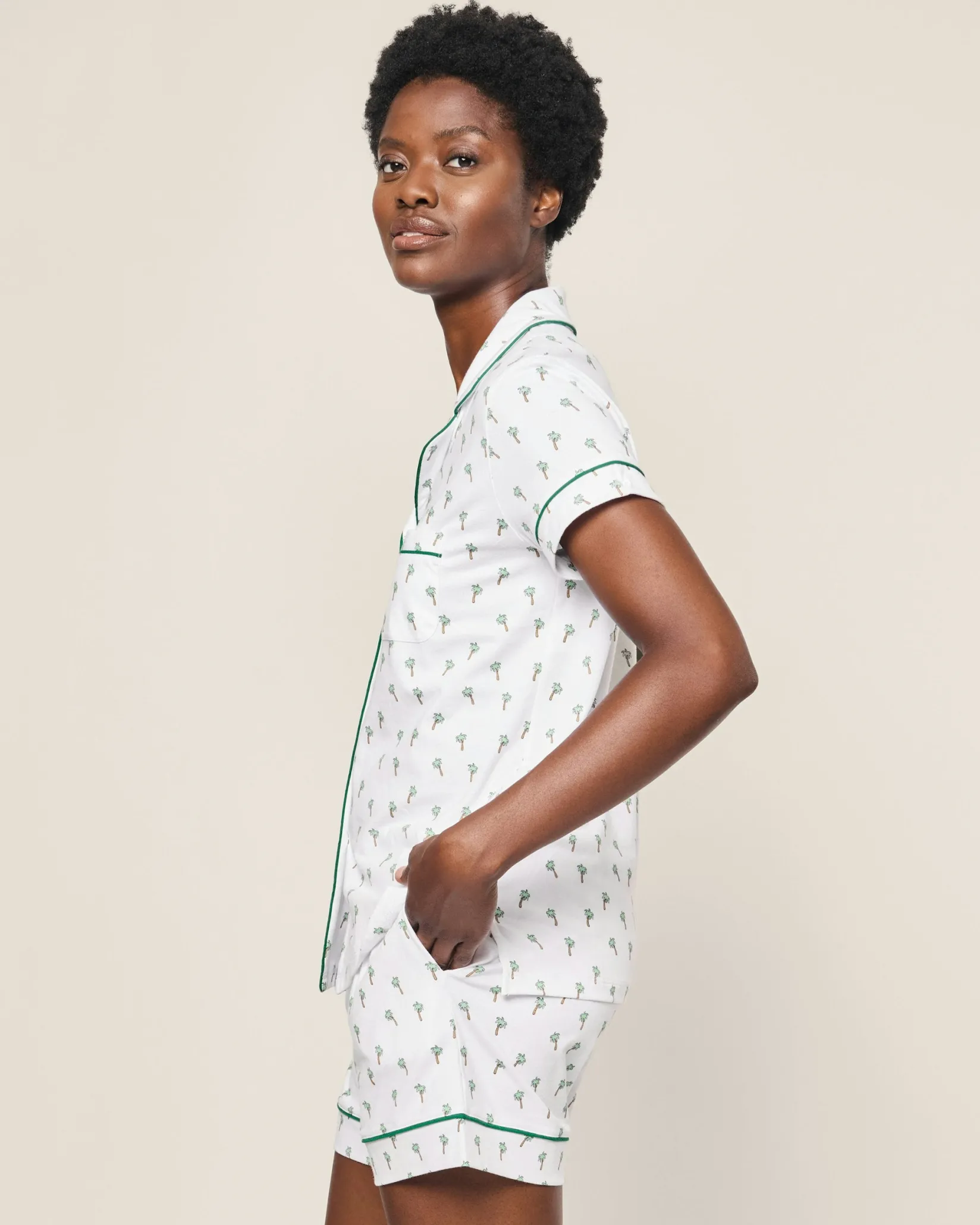 Women Petite Plume Women's Pima Short Sleeve Short Set in