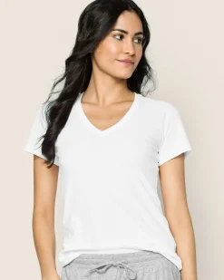 Women Petite Plume Women's Pima Short Sleeve Top in Dark Heather Grey