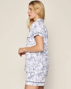 Women Petite Plume Women's Pima Short Sleeve Short Set in Timeless Toile