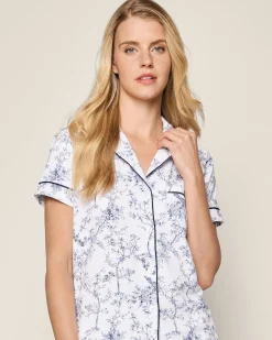 Women Petite Plume Women's Pima Short Sleeve Short Set in Timeless Toile