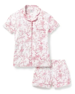 Women Petite Plume Women's Pima Short Sleeve Short Set in Timeless Toile