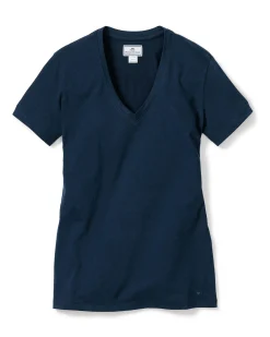 Women Petite Plume Women's Pima Short Sleeve Top in Navy