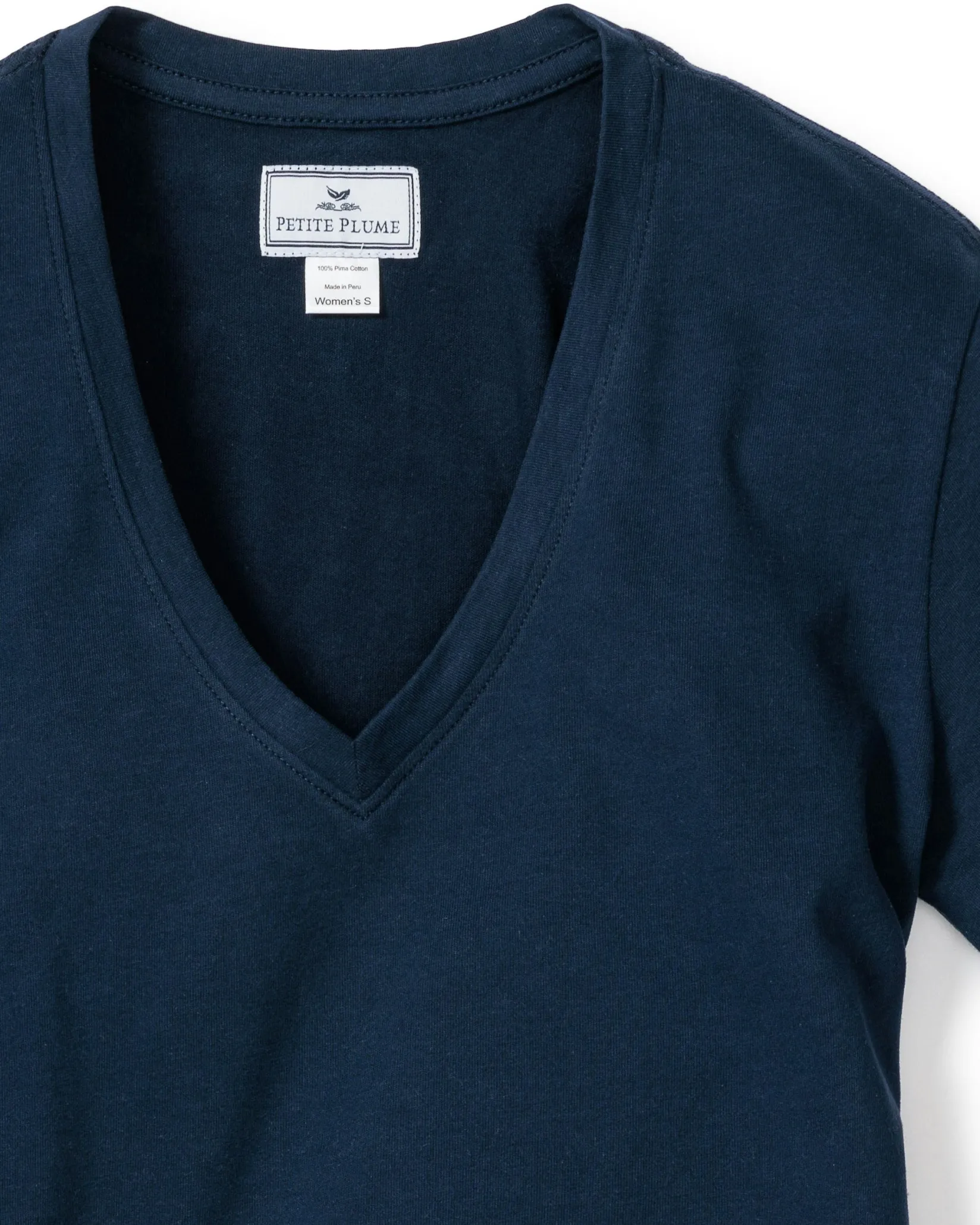 Women Petite Plume Women's Pima Short Sleeve Top in Navy