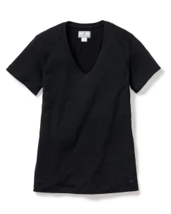 Women Petite Plume Women's Pima Short Sleeve Top in Navy