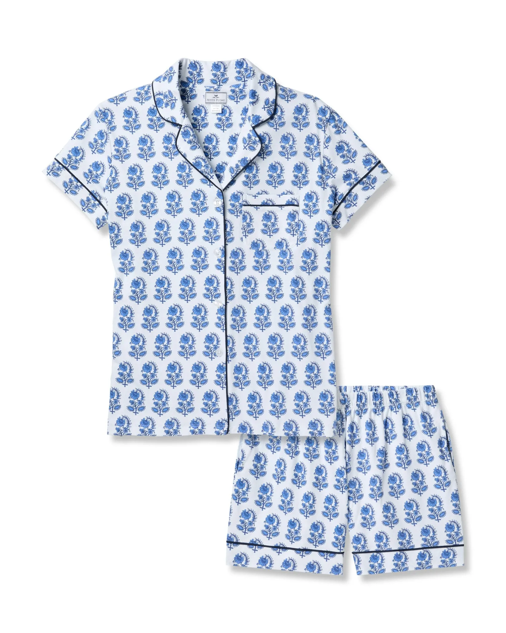 Women Petite Plume Women's Pima Short Sleeve Short Set in