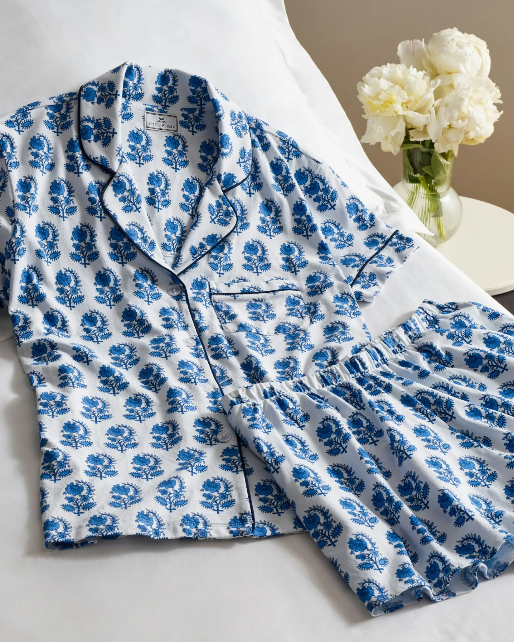 Women Petite Plume Women's Pima Short Sleeve Short Set in