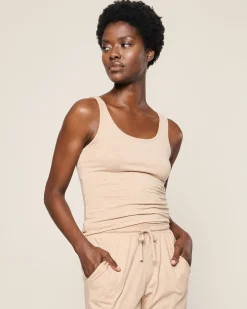 Women Petite Plume Women's Pima Tank Top in Dark Heather Grey