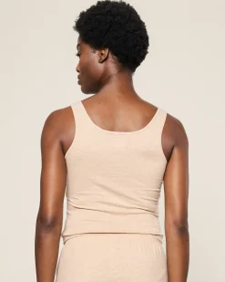 Women Petite Plume Women's Pima Tank Top in Dark Heather Grey