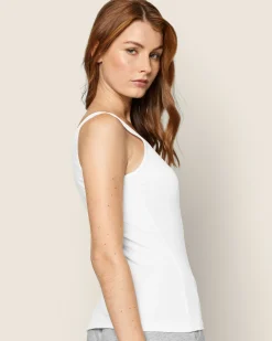 Women Petite Plume Women's Pima Tank Top in White