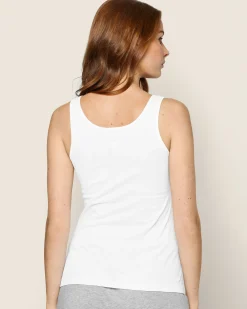 Women Petite Plume Women's Pima Tank Top in White
