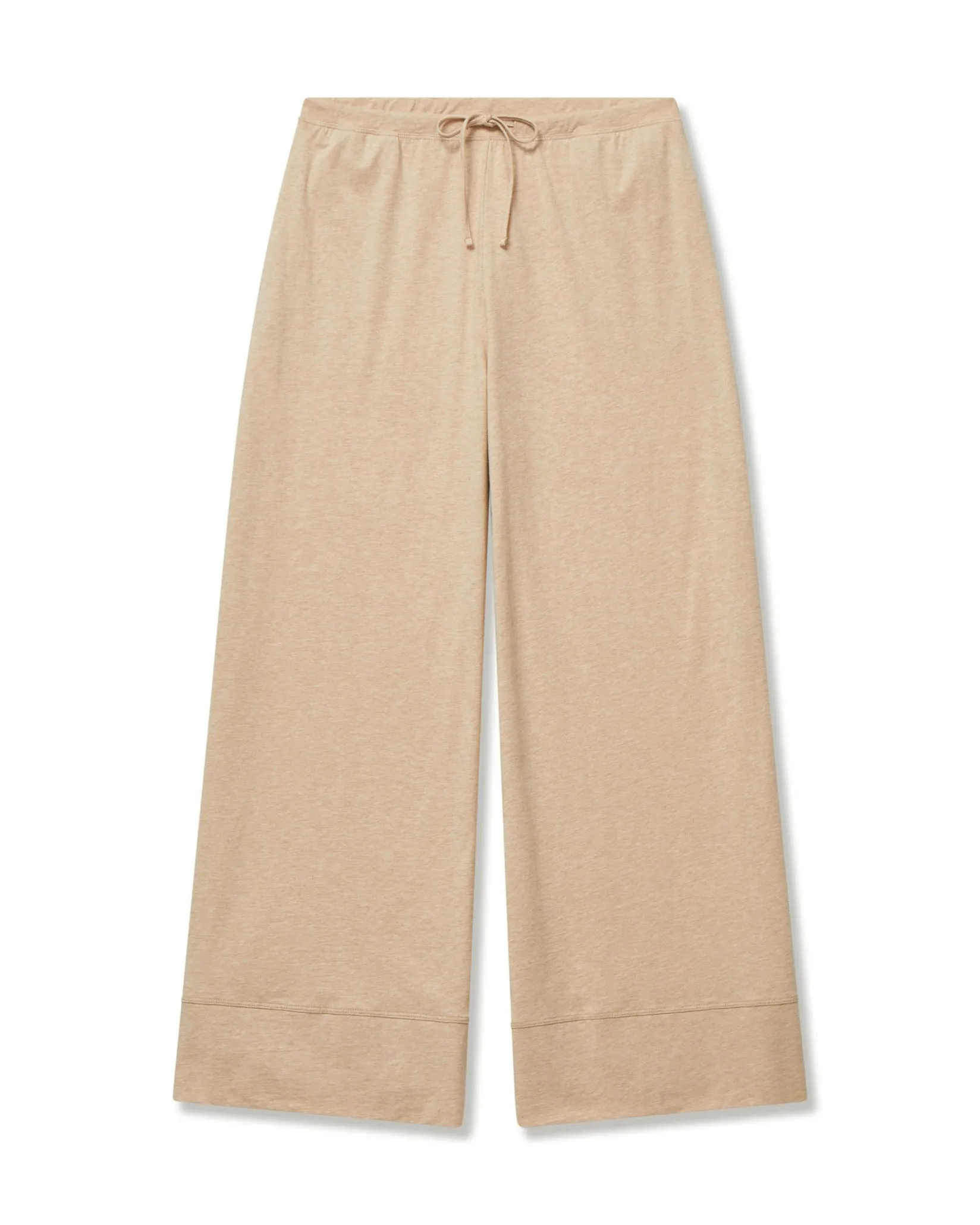 Women Petite Plume Women's Pima Wide-Leg Lounge Pant in Camel
