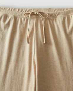 Women Petite Plume Women's Pima Wide-Leg Lounge Pant in Camel