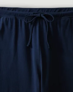 Women Petite Plume Women's Pima Wide-Leg Lounge Pant in Navy
