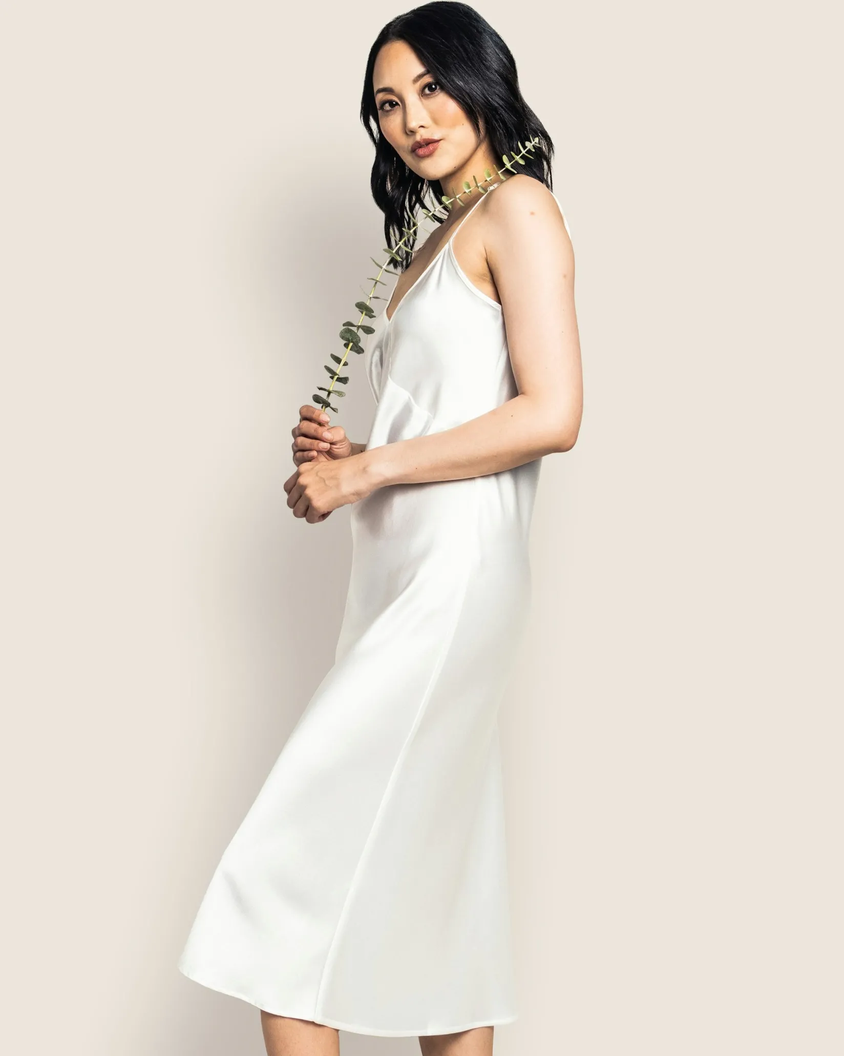 Women Petite Plume Women's Silk Cosette Nightgown in White