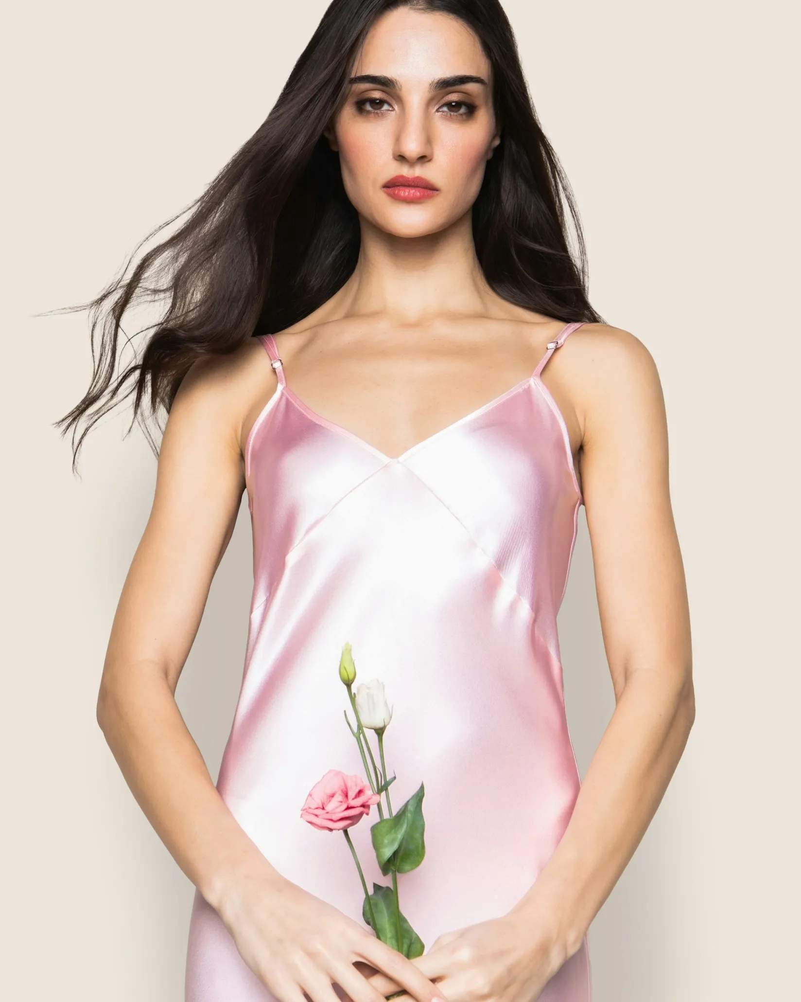 Women Petite Plume Women's Silk Cosette Nightgown in White