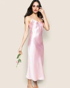 Women Petite Plume Women's Silk Cosette Nightgown in Pink