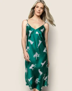 Women Petite Plume Women's Silk Cosette Nightgown in Panthère de Luxe