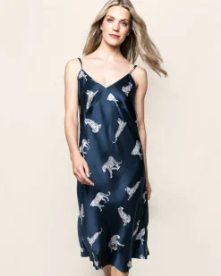 Women Petite Plume Women's Silk Cosette Nightgown in Panthère de Luxe
