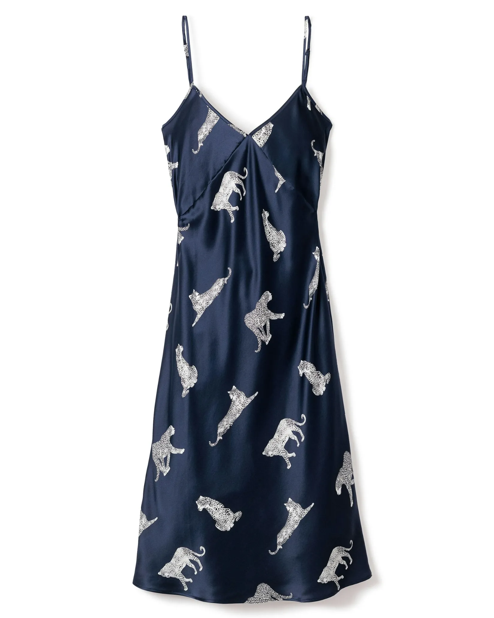 Women Petite Plume Women's Silk Cosette Nightgown in Panthère de Nuit