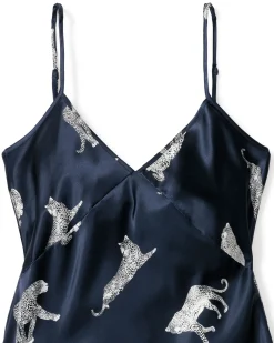 Women Petite Plume Women's Silk Cosette Nightgown in Panthère de Nuit
