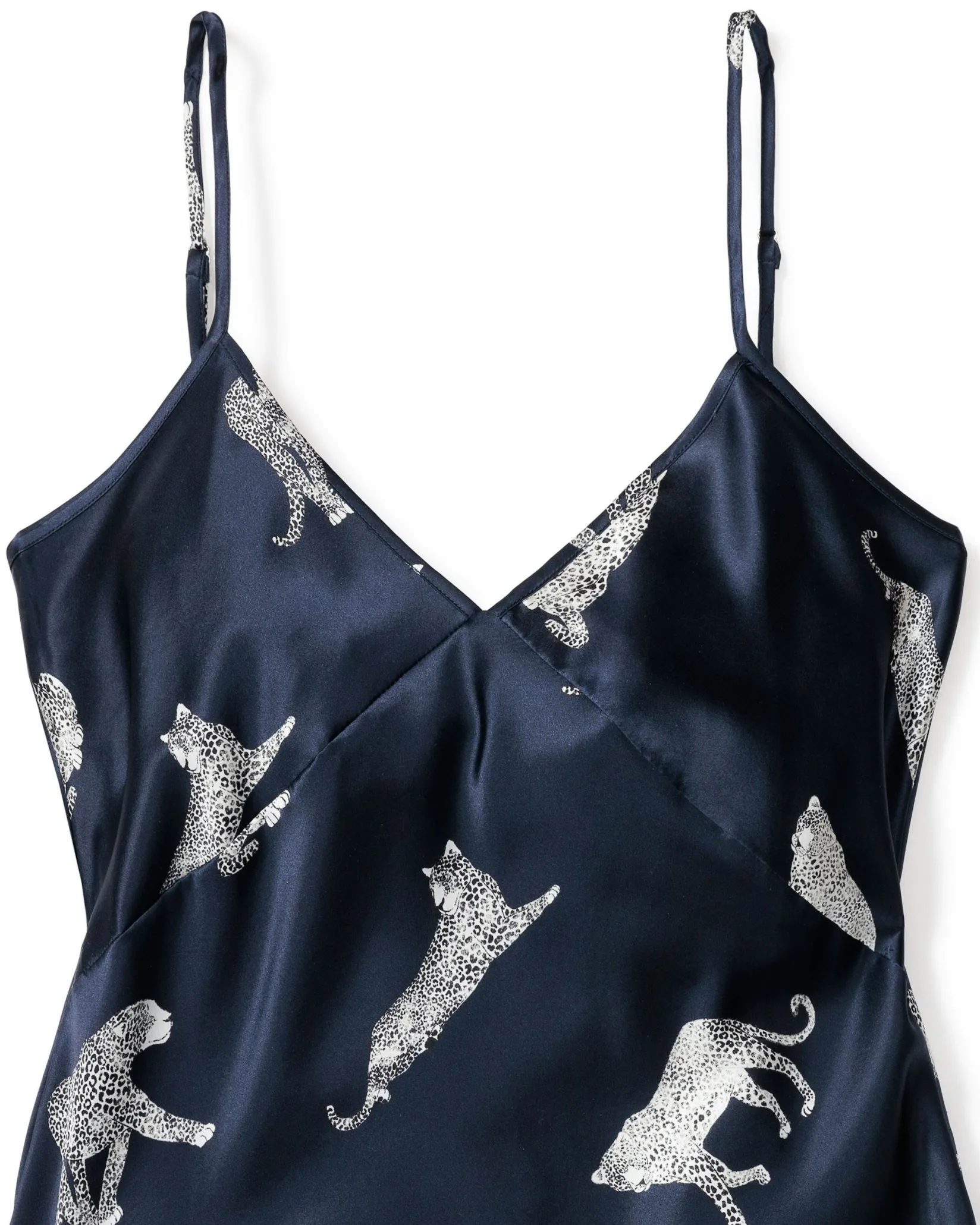 Women Petite Plume Women's Silk Cosette Nightgown in Panthère de Nuit