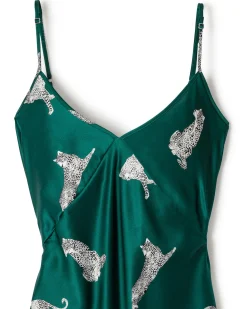 Women Petite Plume Women's Silk Cosette Nightgown in Panthère de Nuit