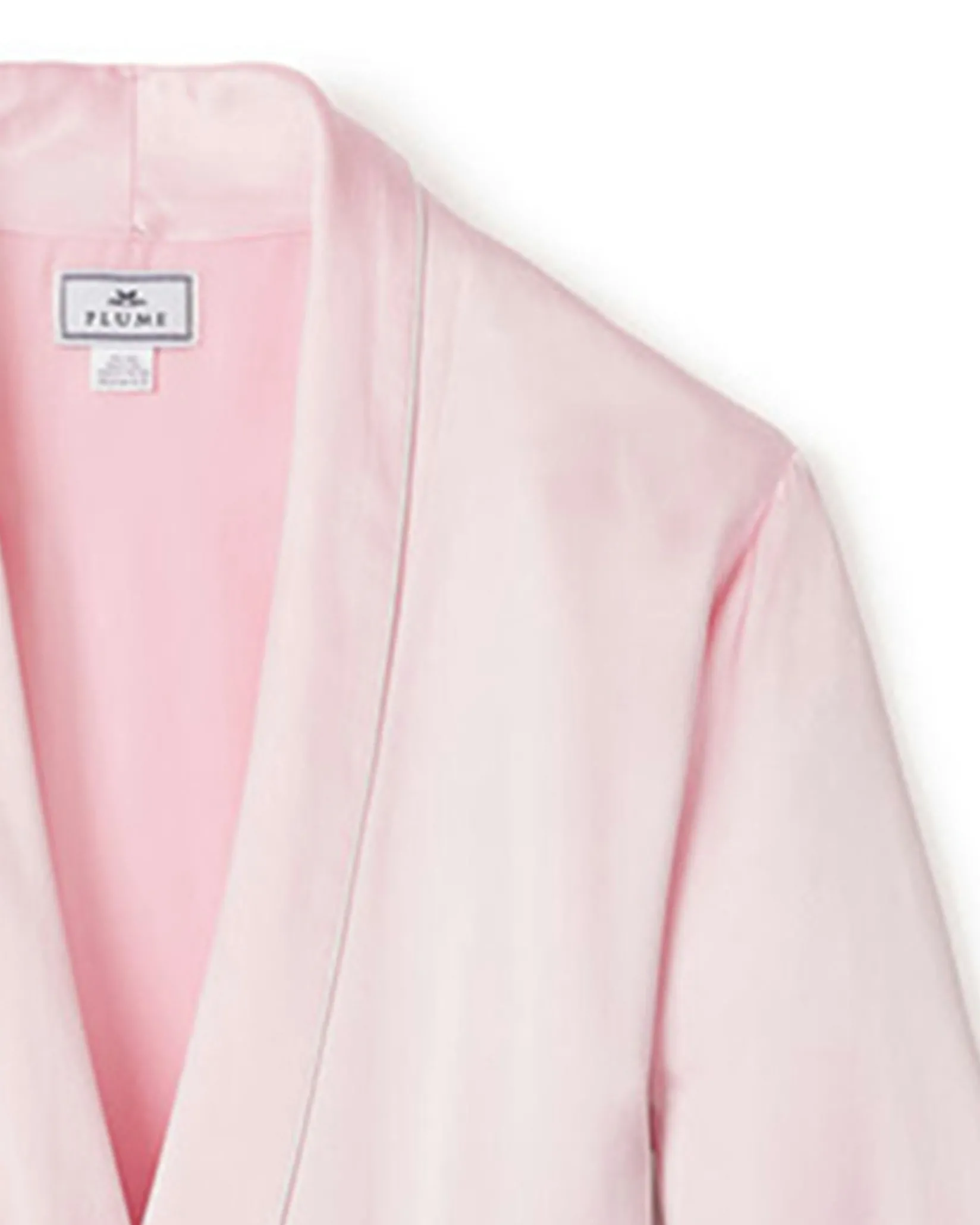 Women Petite Plume Women's Silk Long Robe in Pink