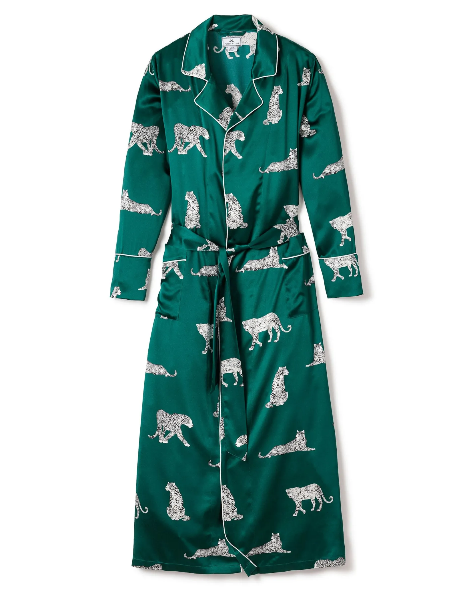 Women Petite Plume Women's Silk Long Robe in Panthere De Luxe