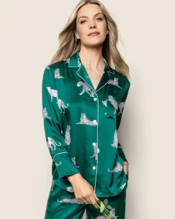 Women Petite Plume Women's Silk Pajama Set in Panthere De Luxe