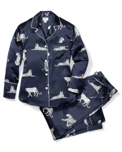 Women Petite Plume Women's Silk Pajama Set in Panthere De Luxe