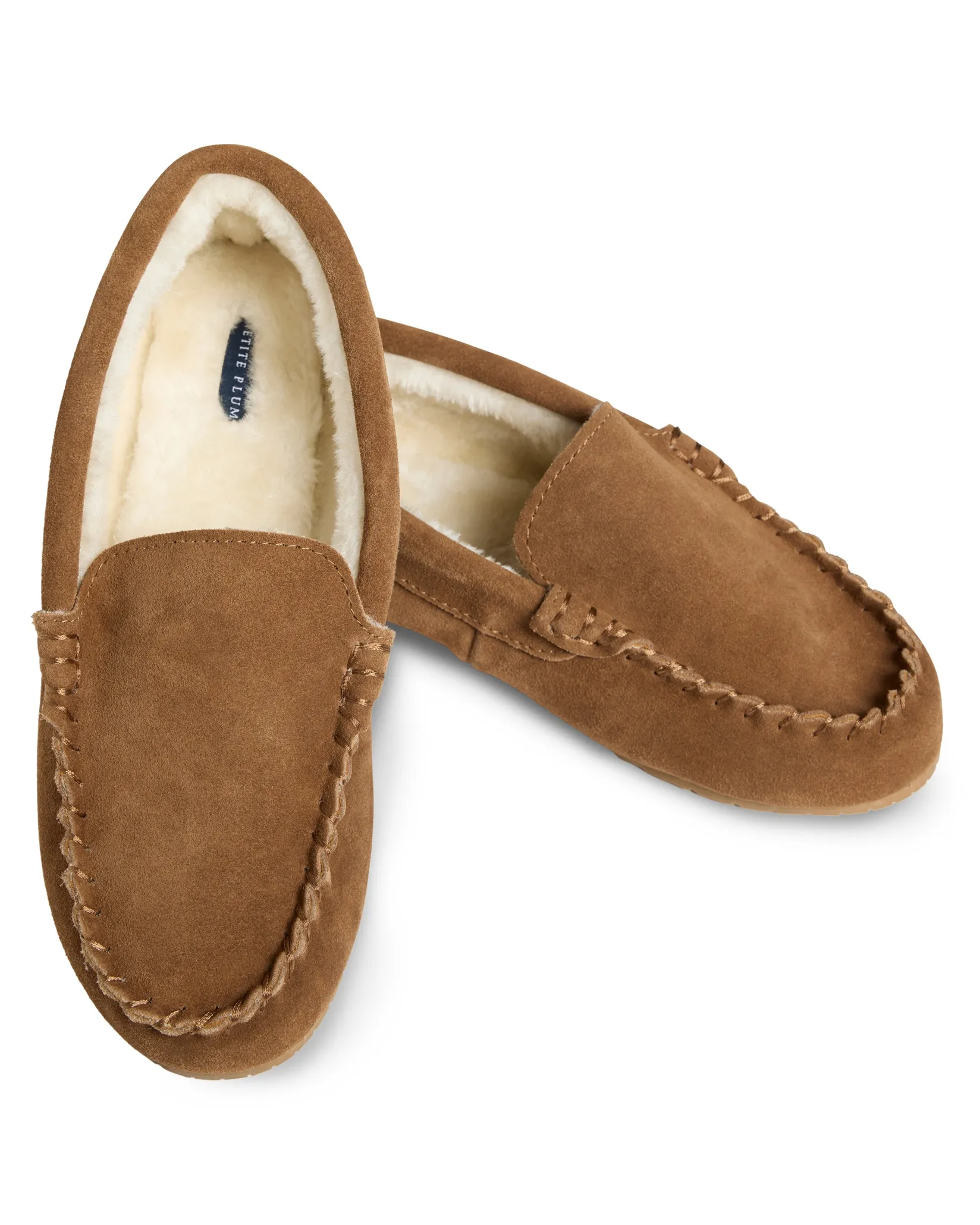 Women Petite Plume Women's Suede Slippers in Tan