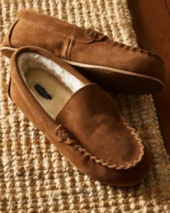 Women Petite Plume Women's Suede Slippers in Tan
