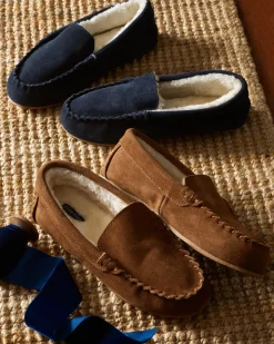 Women Petite Plume Women's Suede Slippers in Tan