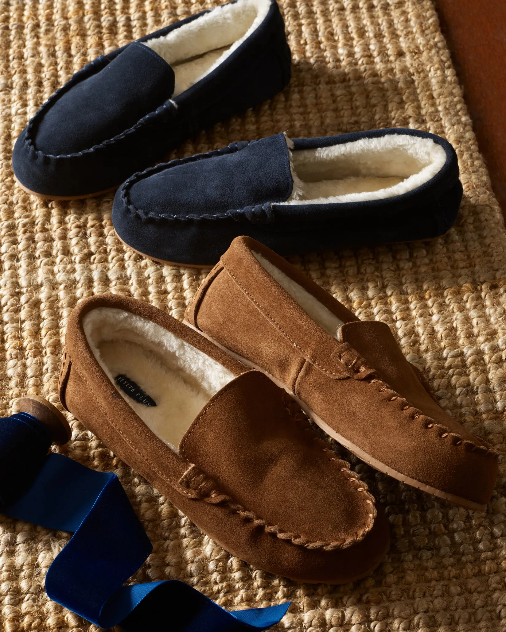 Women Petite Plume Women's Suede Slippers in Tan