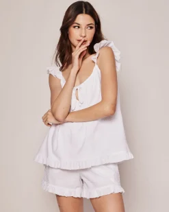 Women Petite Plume Women's Swiss Dots Celeste Short Set in White