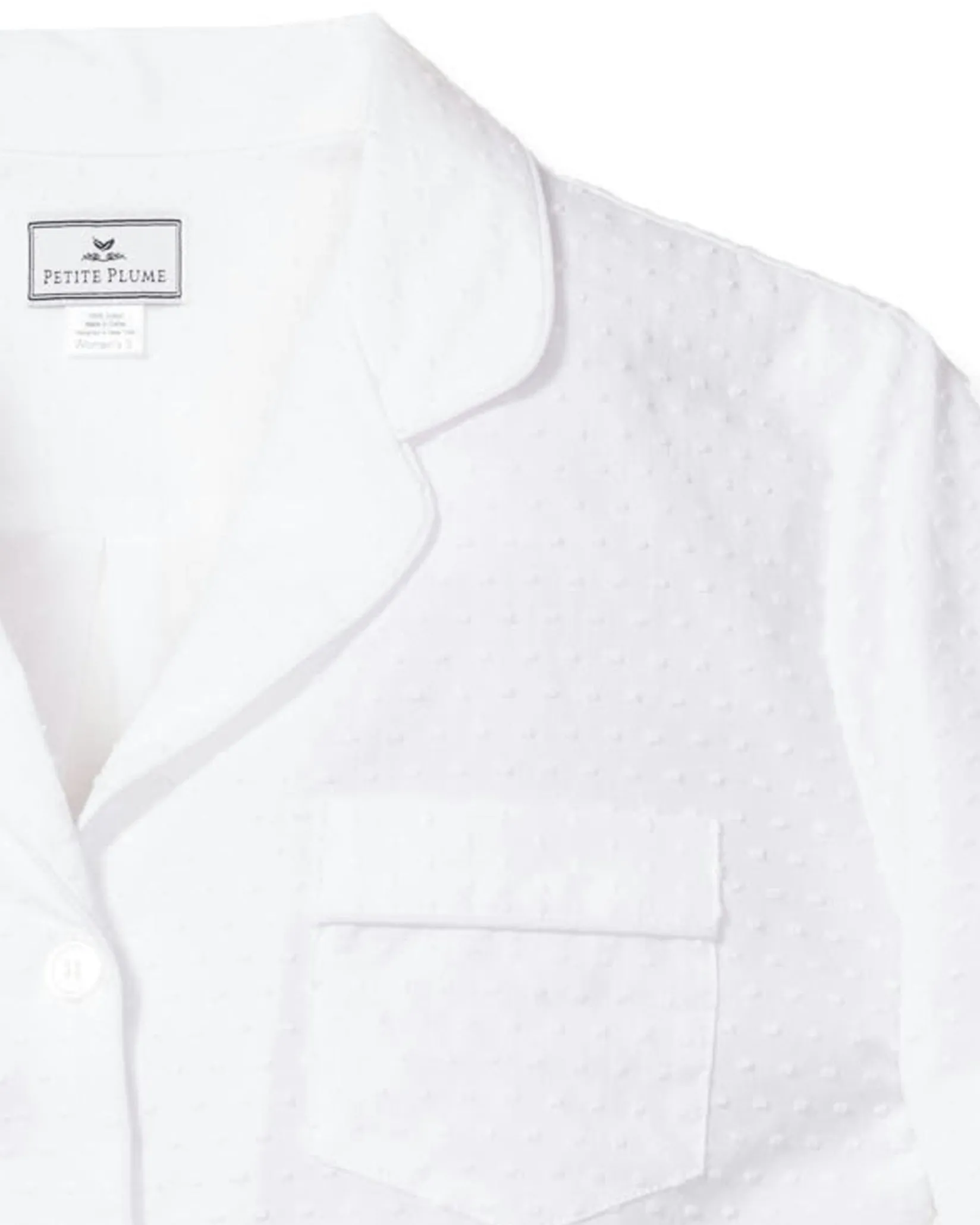 Women Petite Plume Women's Pajama Set in White