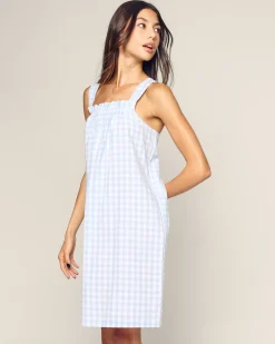 Women Petite Plume Women's Twill Annabelle Nightgown in Pink Gingham