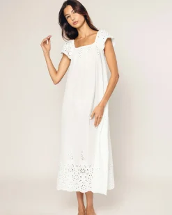 Women Petite Plume Women's Twill Ava Nightgown in Navy