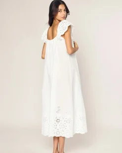 Women Petite Plume Women's Twill Ava Nightgown in Navy