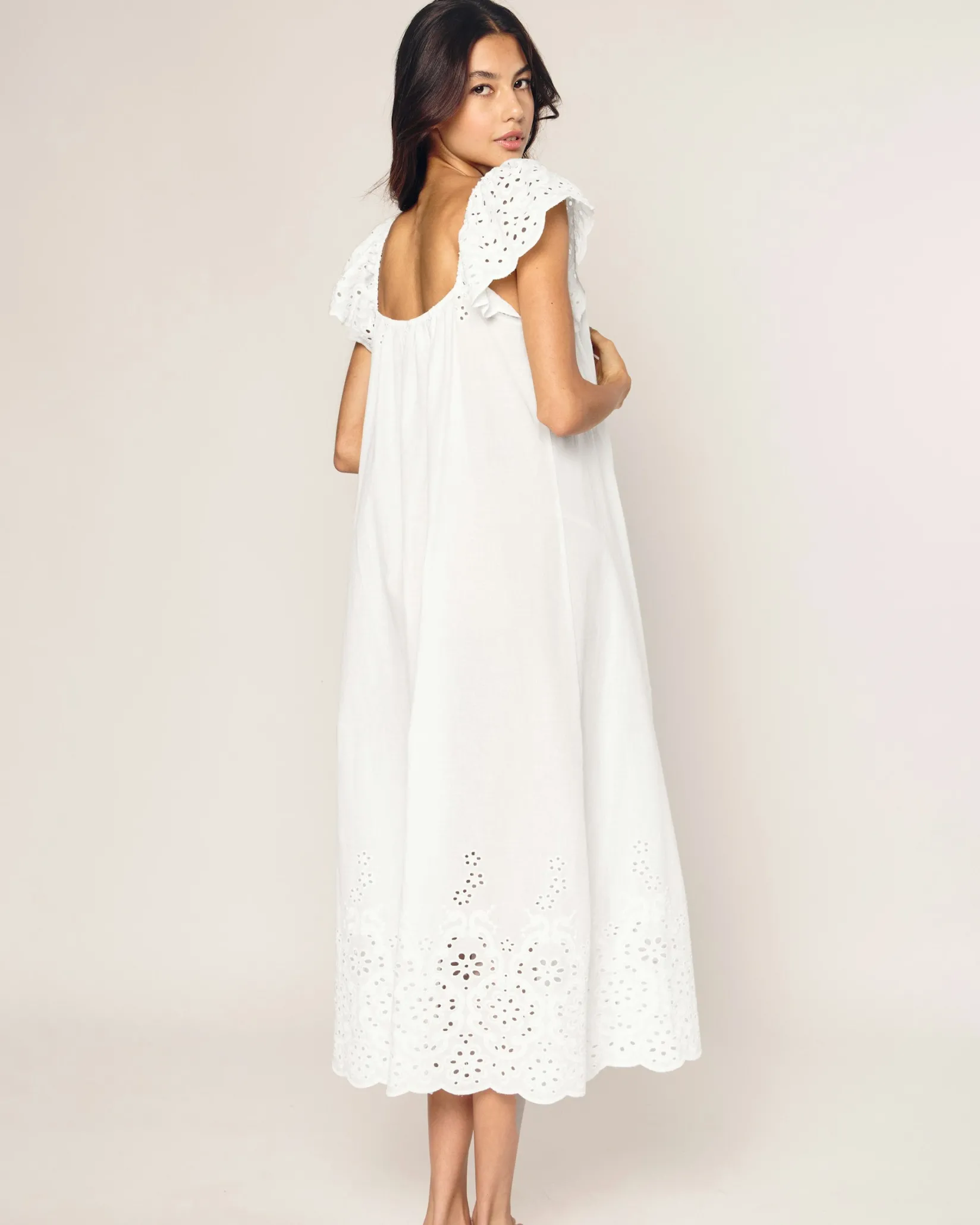 Women Petite Plume Women's Twill Ava Nightgown in Navy