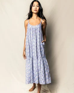 Women Petite Plume Women's Twill Chloe Nightgown in Fleur D'Azur