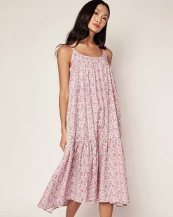 Women Petite Plume Women's Twill Chloe Nightgown in Fleurs de Rose