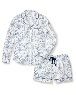 Women Petite Plume Women's Twill Long Sleeve Short Set in