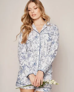 Women Petite Plume Women's Twill Long Sleeve Short Set in