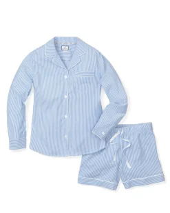 Women Petite Plume Women's Twill Long Sleeve Short Set in