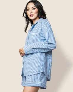 Women Petite Plume Women's Twill Long Sleeve Short Set in