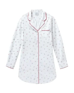Women Petite Plume Women's Twill Nightshirt in